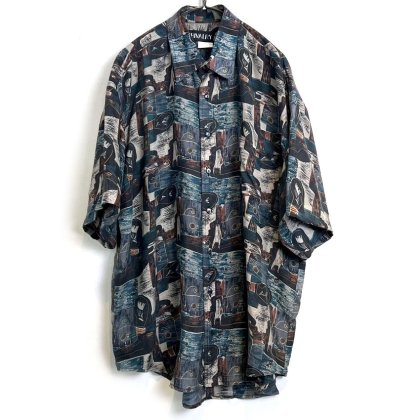  ΡCHIVALRYۥơ  S/S ȥץ 륯ġ1990'sVintage S/S Silk Shirt