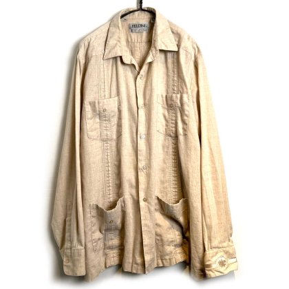  ΡFELDINIۥơ L/S ͥ󡦥åȥ 塼Хġ1980's-Vintage Long Sleeve Linen  Cotton Cuba Shirt