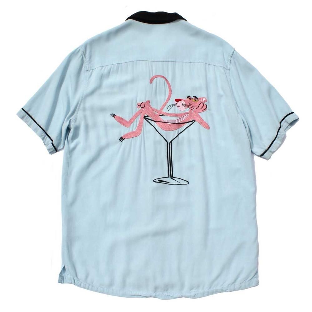 ヴィンテージ S/S ループカラー レーヨン ボーリング シャツ ピンク