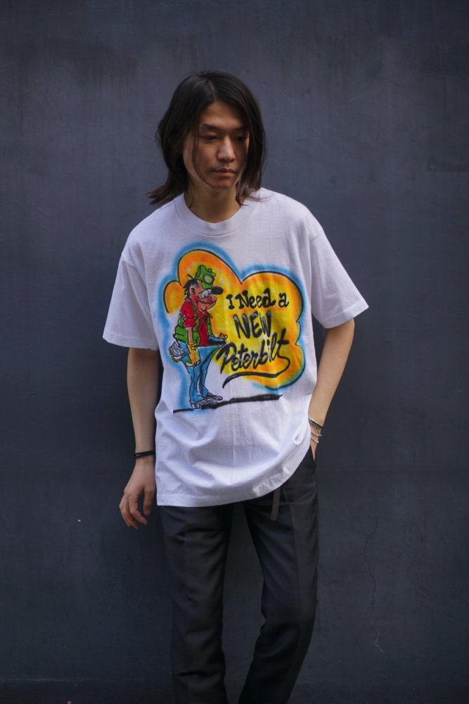 【Peterbilt - Made In USA】ヴィンテージ スプレーアート ハンドペイント Tシャツ【1990's-】Vintage Spray  Art T-Shirt