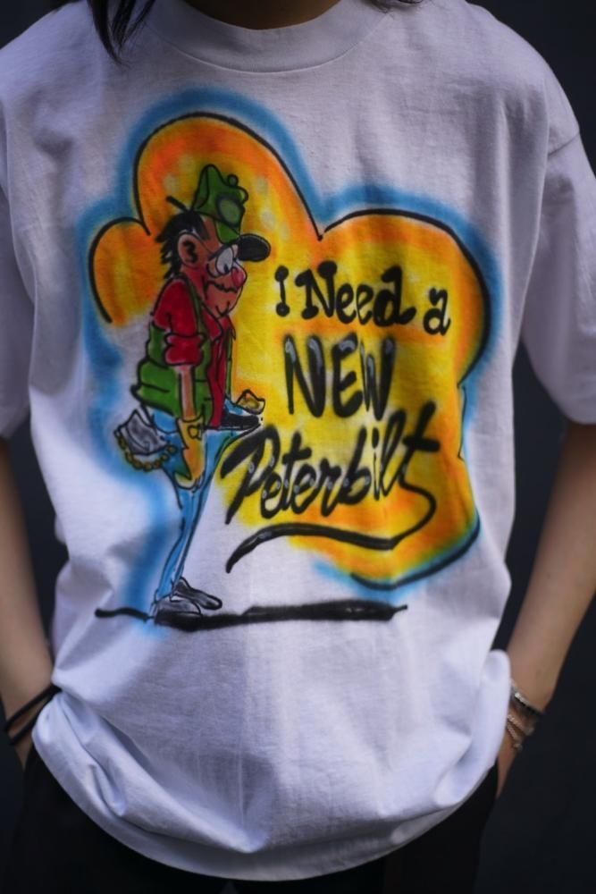 【Peterbilt - Made In USA】ヴィンテージ スプレーアート ハンドペイント Tシャツ【1990's-】Vintage Spray  Art T-Shirt