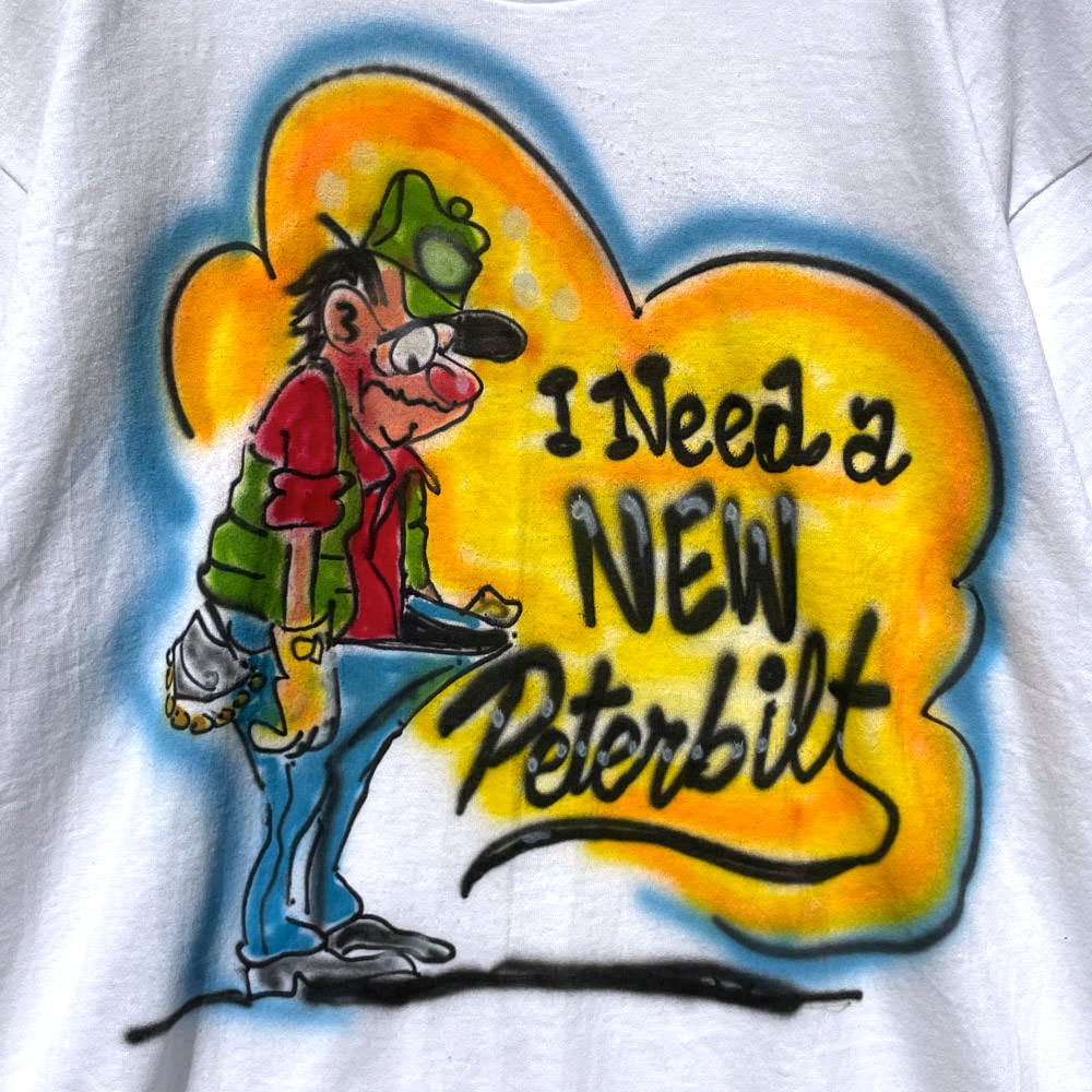 【Peterbilt - Made In USA】ヴィンテージ スプレーアート ハンドペイント Tシャツ【1990's-】Vintage Spray  Art T-Shirt