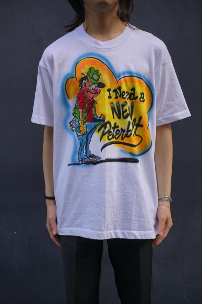 【Peterbilt - Made In USA】ヴィンテージ スプレーアート ハンドペイント Tシャツ【1990's-】Vintage Spray  Art T-Shirt