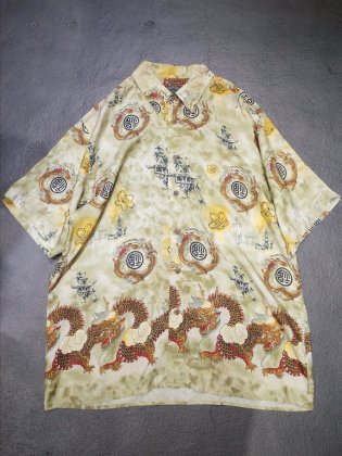 古着 通販　Oriental Dragon Silk Big Silhouette Shirt