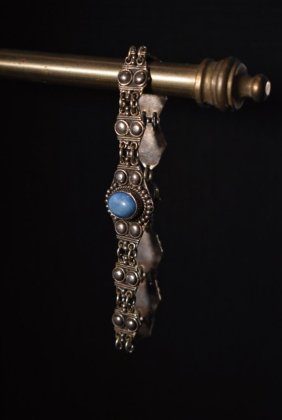  ΡVintage silver  blue stone bracelet ơ С ֥쥹å 