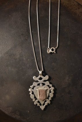 古着 通販　British 1894s silver × rose gold fob necklace