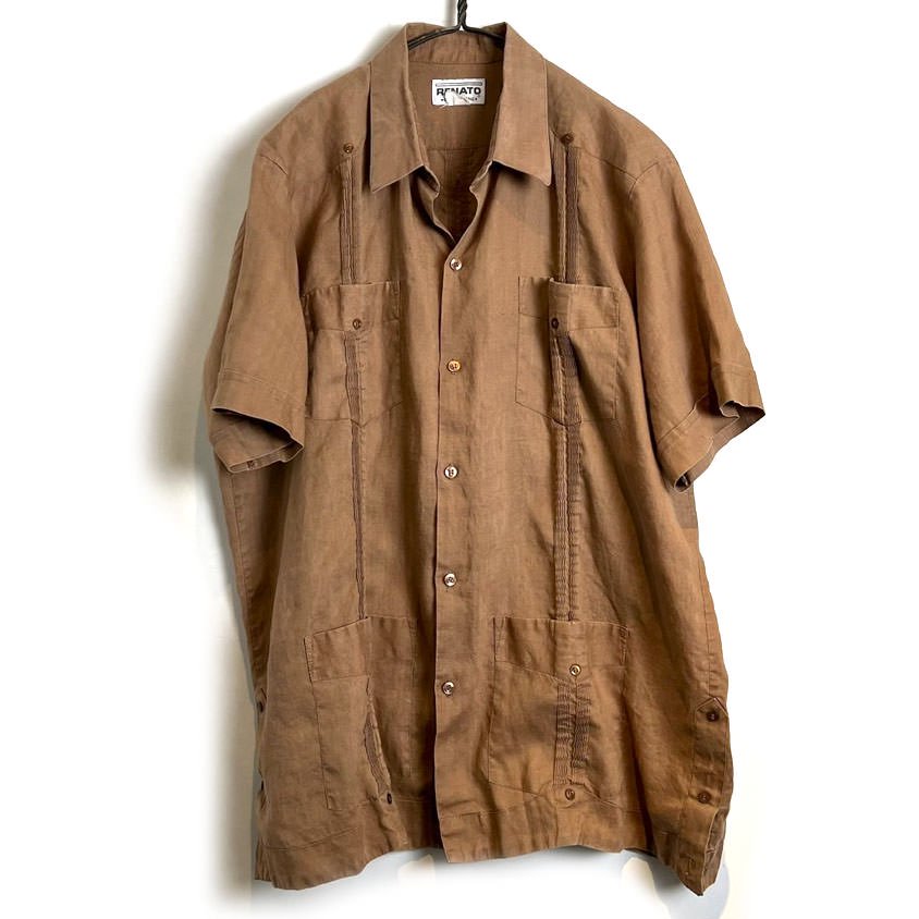 【RENATO】ヴィンテージ リネン キューバシャツ【1980's-】Vintage S/S Linen Cuba Shirt