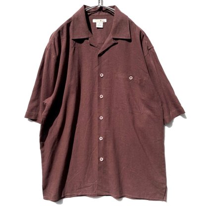  ΡTRUSTۥơ S/S 졼󡦥ͥ ץ󥫥顼ġ1980's-Vintage Rayon/Linen Shirt