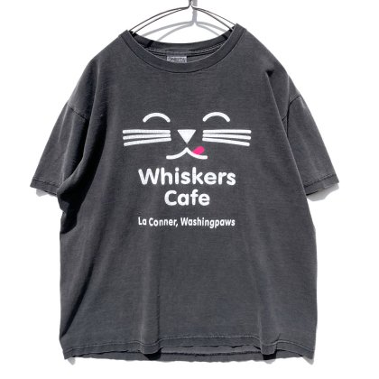  ΡWhiskers Cafeۥơ ٥˥ ץ TġLate 1980's-Vintage Print T-Shirt