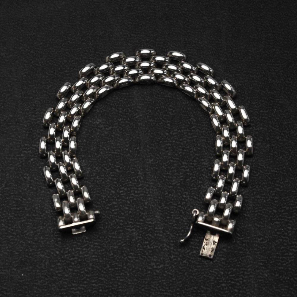 ヴィンテージ バンド チェーン ブレスレット【Made in ITALY - STERLING】Heavy Design | 古着 通販 ヴィンテージ古着屋  | RUMHOLE beruf - Online Store 公式通販サイト