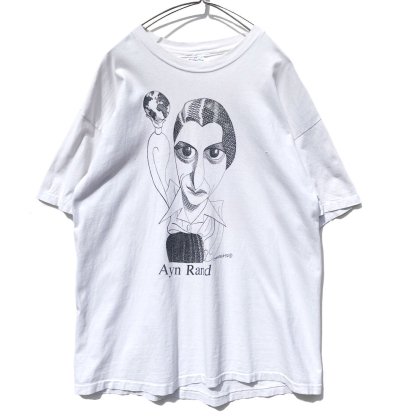  ΡAyn Rand - Made In USAۥơ ѥǥץ Tġ1992's-Vintage Caricature Print T-Shirt