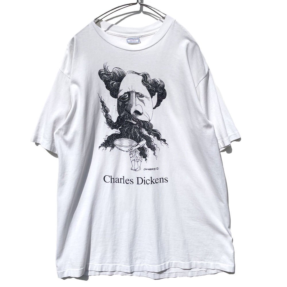 古着 通販 【Charles Dickens - Made In USA】ヴィンテージ パロディプリント Tシャツ【1992's-】Vintage Caricature Print T-Shirt