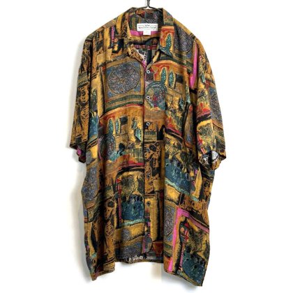  ΡNatural Issueۥơ S/S ȥץ 졼󥷥ġ1990's-Vintage S/S Rayon Shirt