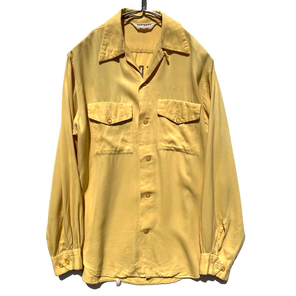 【NAT NAST】ヴィンテージ L/S レーヨンギャバジン ボーリングシャツ【1950's-】Vintage Bowling Shirt