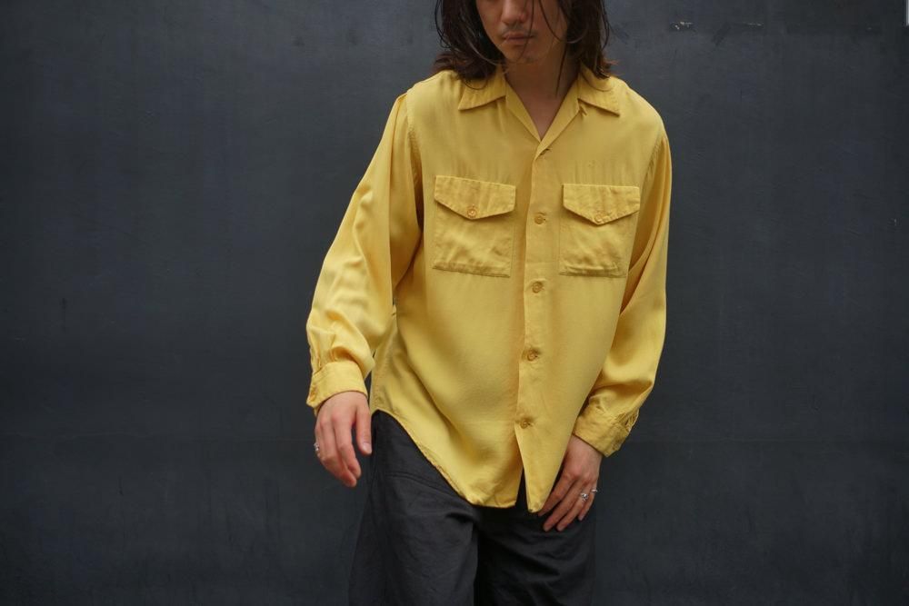 NAT NAST】ヴィンテージ L/S レーヨンギャバジン ボーリングシャツ