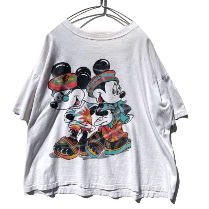  ΡɥߥåMickey & Minnieۥơ ץ Tġ1980's-Vintage Print T-Shirt