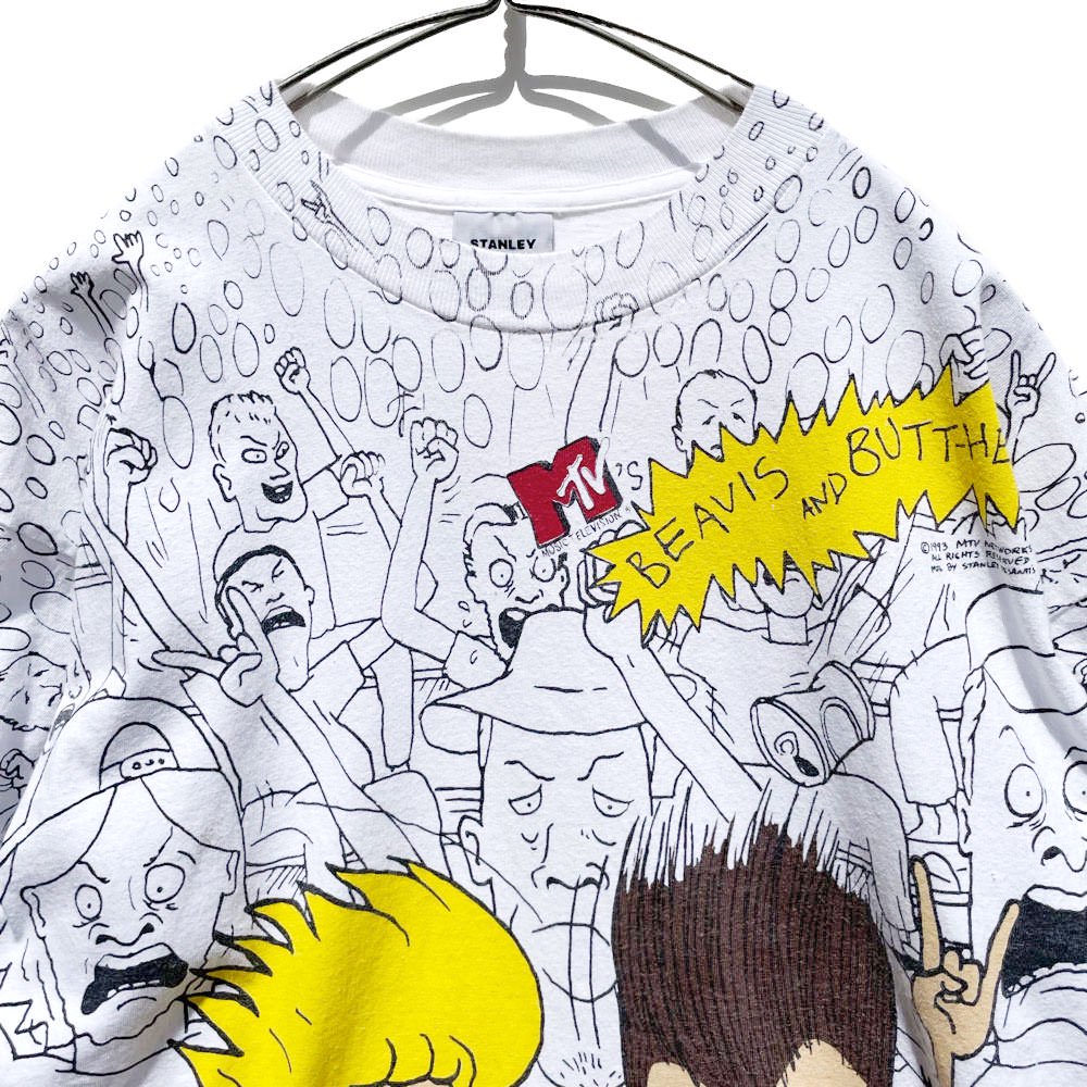 ビーバス アンド バットヘッド【Beavis and Butt-Head】ヴィンテージ オールオーバープリント Tシャツ【1993's】Vintage  T-Shirt