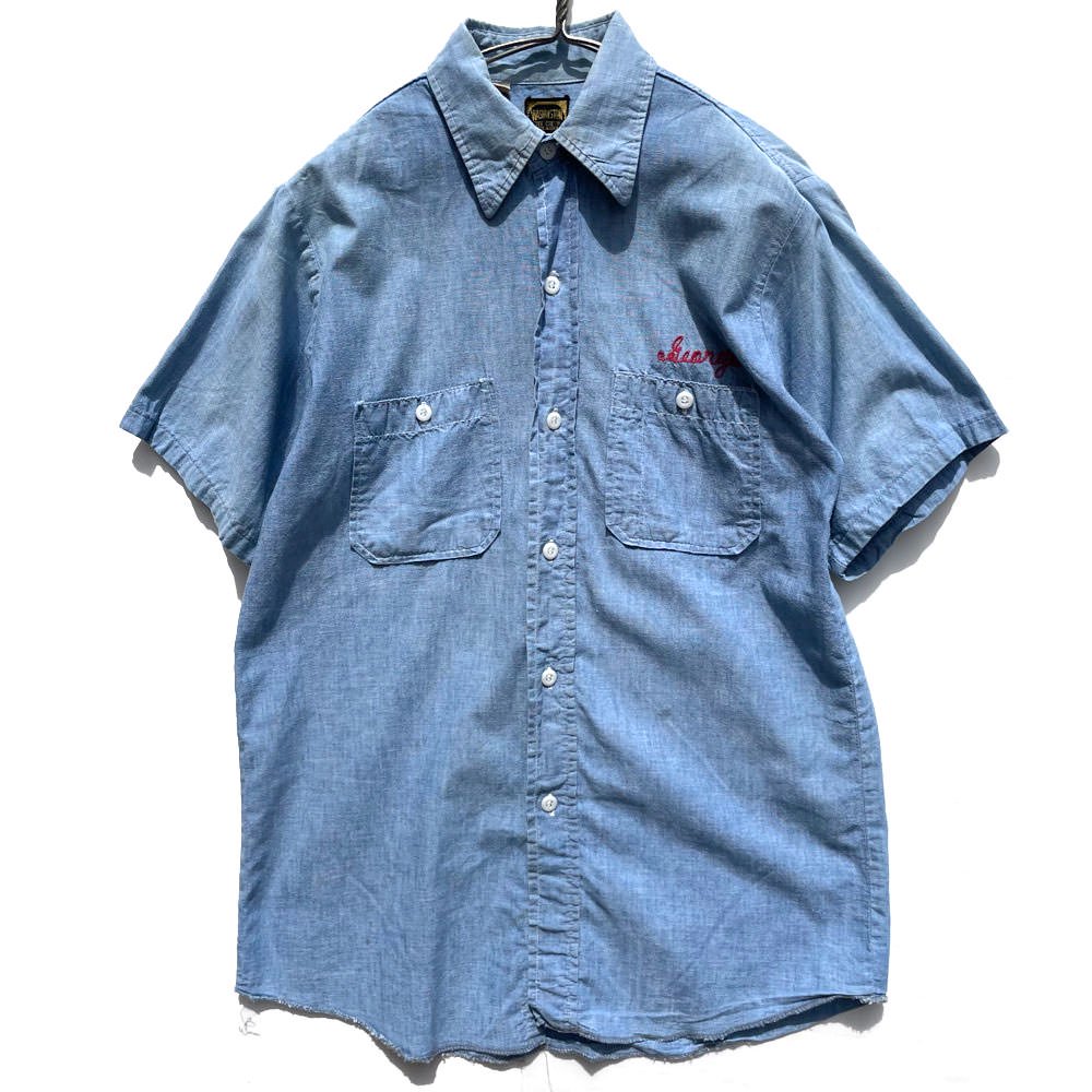 【WASHINGTON DEE-CEE - Made In USA】ヴィンテー S/S シャンブレーシャツ【1960's-】Vintage  Chambray Shirts