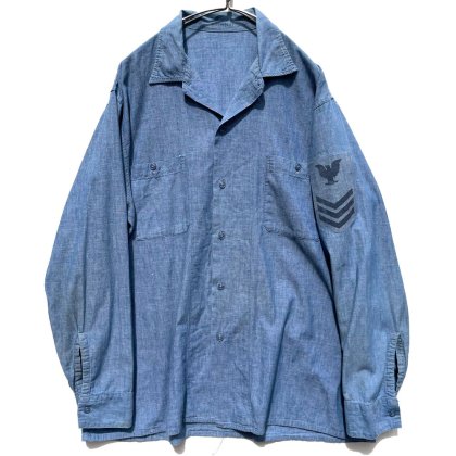  Ρ U.S.NAVYۥơ ֥졼 XL1960's-Vintage Chambray Shirts