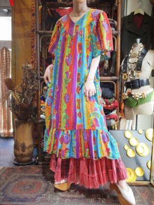 古着 通販　Psychedelic India Cotton Gather Dress