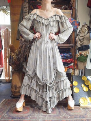 古着 通販　c.1980s Victorian Style Rayon Dress