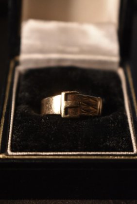 古着 通販　British mid 20th 9ct belt motif ring 20世紀中期 イギリス 9ct ベルト リング 