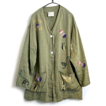  ΡPLAY alegreۥơ 顼쥹 ͥ󥸥㥱åȡ1980's-Vintage Collarless Linen Jacket