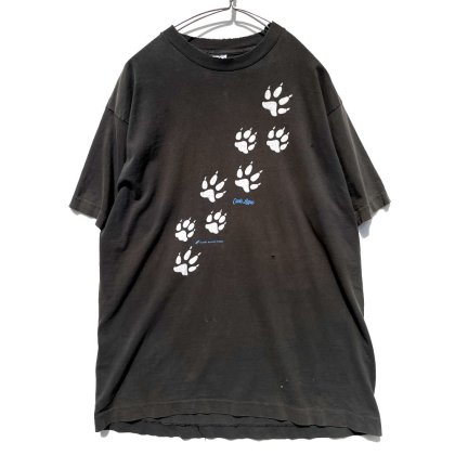 古着 通販　【Canis lupus - Made In USA】ヴィンテージ フットスタンプ プリント Tシャツ【1987's】Vintage Print T-Shirt