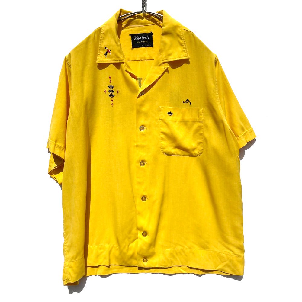 【King Louie TEN STRIKE - Made In USA】ヴィンテージ レーヨン ボーリングシャツ【1950's-】Vintage  Bowling Shirt