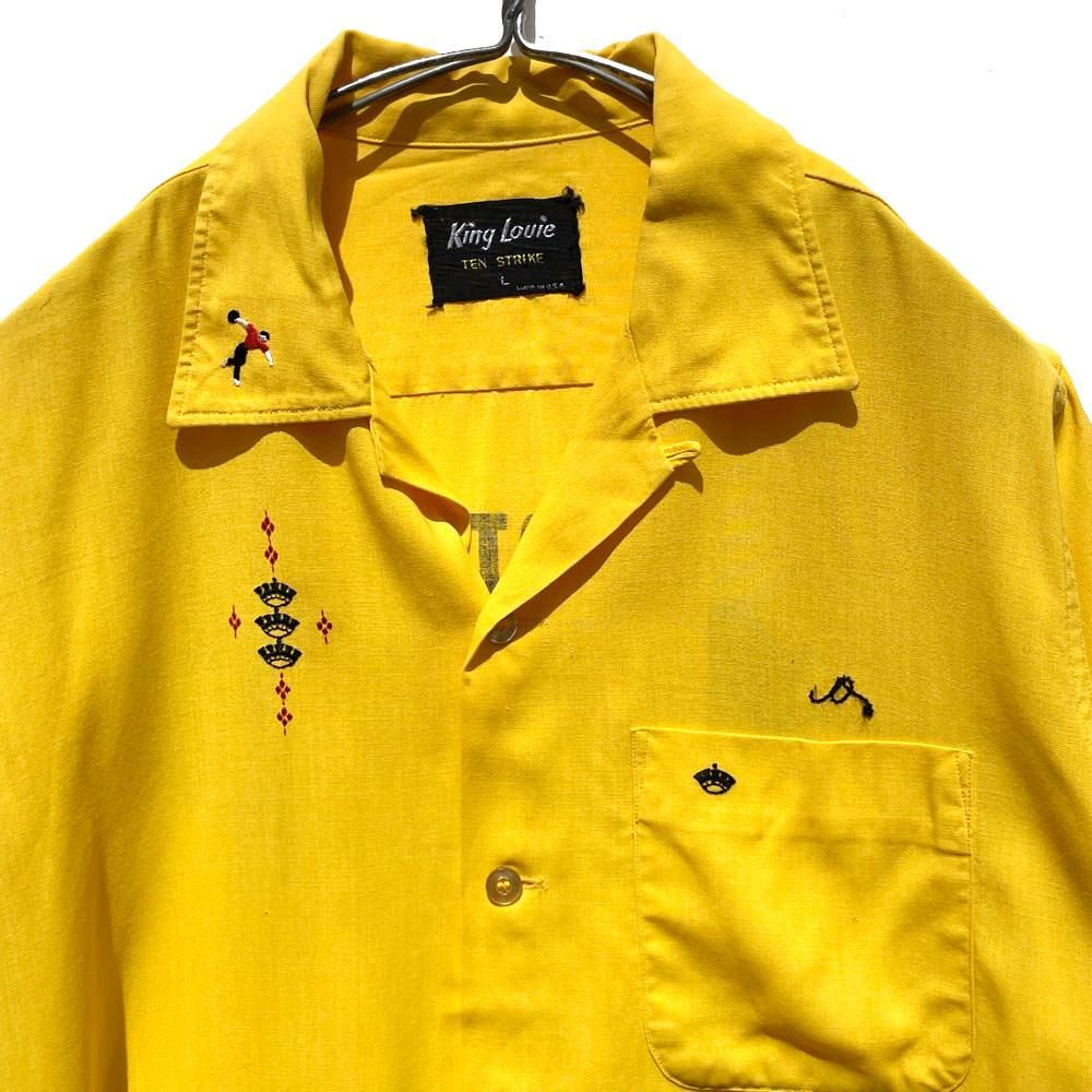 【King Louie TEN STRIKE - Made In USA】ヴィンテージ レーヨン ボーリングシャツ【1950's-】Vintage  Bowling Shirt