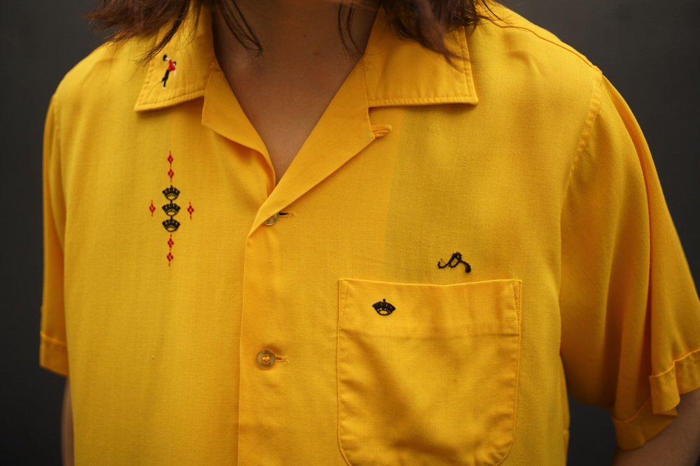 【King Louie TEN STRIKE - Made In USA】ヴィンテージ レーヨン ボーリングシャツ【1950's-】Vintage  Bowling Shirt