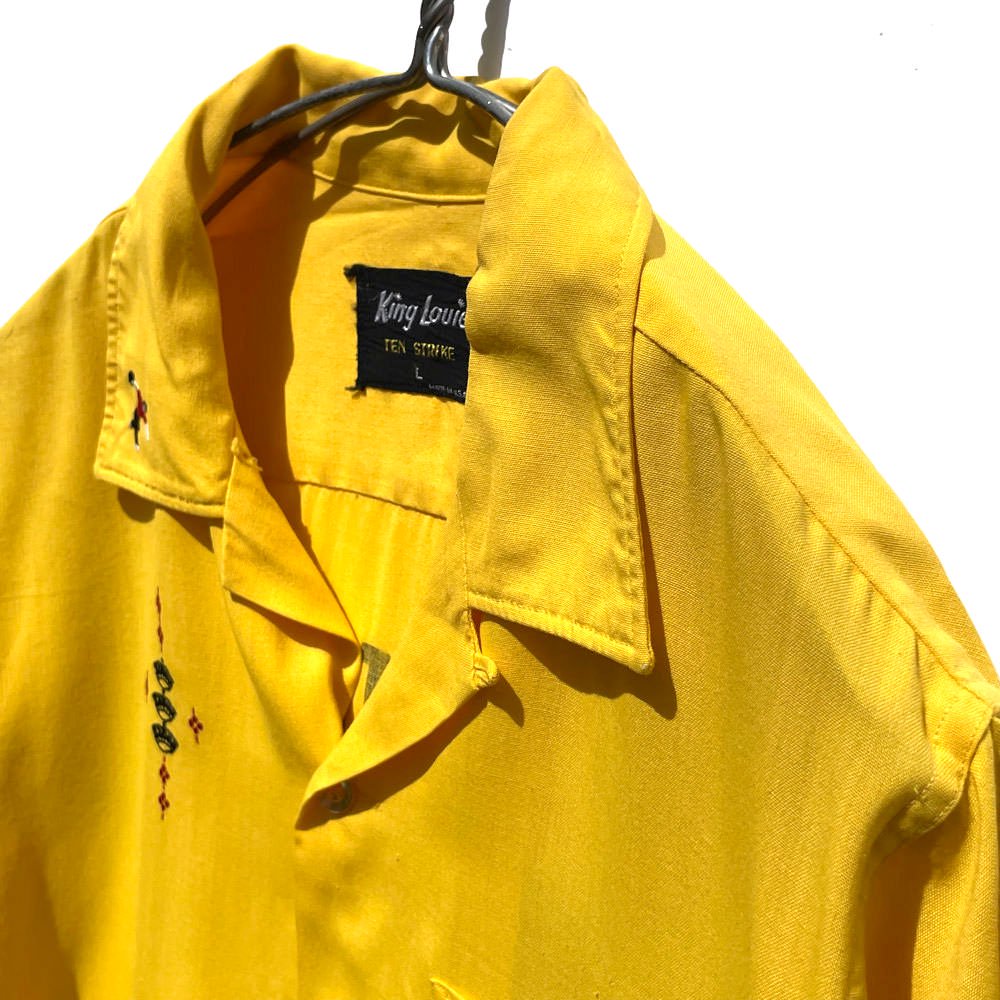 【King Louie TEN STRIKE - Made In USA】ヴィンテージ レーヨン ボーリングシャツ【1950's-】Vintage  Bowling Shirt