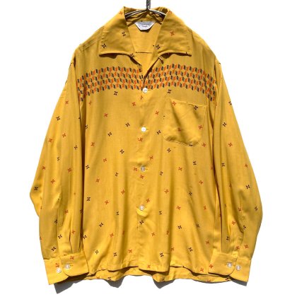 古着 通販　【NOEBROOKE】ヴィンテージ ロカビリー アトミックパターン イタリアンカラー レーヨンシャツ【1950's-】Vintage Rayon Shirt