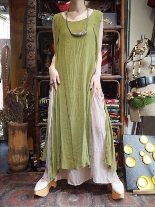  ΡRayon Gaze Layered Dress Moss Green