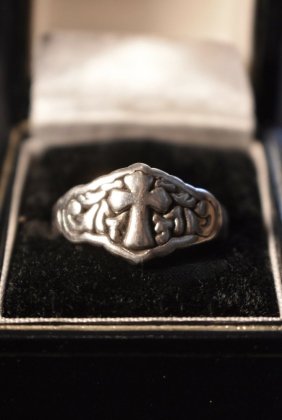  Ρus vintage cross silver ring ơ  С  