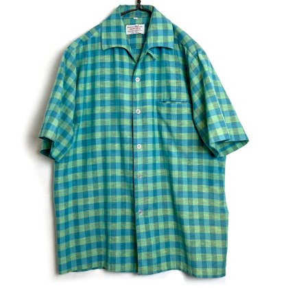  ΡTHE BON MARCHEۥơ S/S ꥢ󥫥顼 åġ1960's-Vintage S/S Italian Collar Shirt