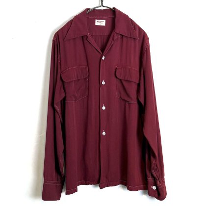  ΡBRENTLEY ơ 졼󥮥Х 롼ץ顼ġ1950's-Vintage Loop Collar Rayon Gabardine Shirt