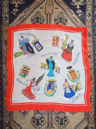 古着 通販　c.1950~60s Vintage Spain Souvenir Scarf