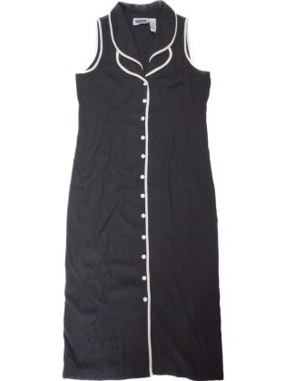 古着 通販　Black & White Piping Dress / Long Vest