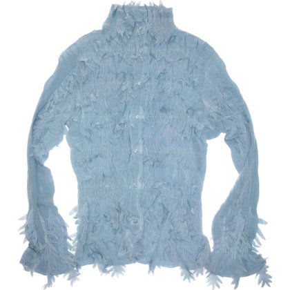  ΡIce Blue Sheer Shaggy Wrinkle Shirt