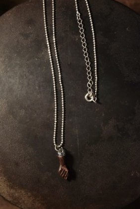 古着 通販　Vintage silver × wood hand motif necklace ヴィンテージ シルバー ウッド ハンドモチーフ ネックレス 