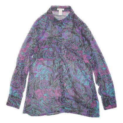  ΡFlower Art Sheer Shirt