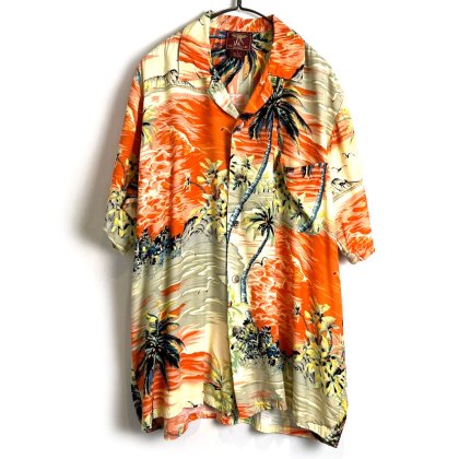  ΡKHAKI SAFFARlۥơ 졼 ϥ磻󥷥ġ1990's-Vintage Rayon Hawaiian Shirt