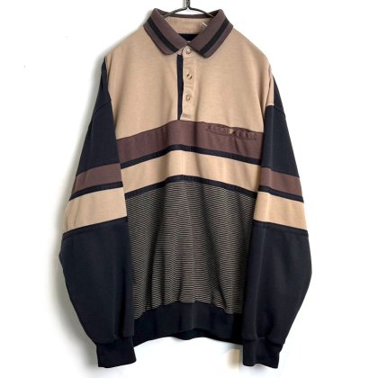  ΡLD-SPORTۥơ å ݥġ1980's-Vintage Switching Design L/S Polo Shirt