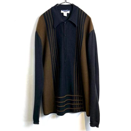  ΡBC Ethicۥơ åѡ ˥åȥġ1980's-Vintage L/S Skipper Neck Knit Shirt