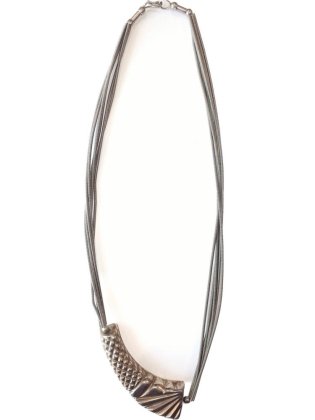  ΡVintage Modern Silver Long Necklace