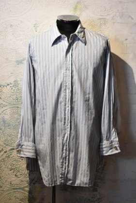  Ρus 1950s~ cotton stripe dress shirt