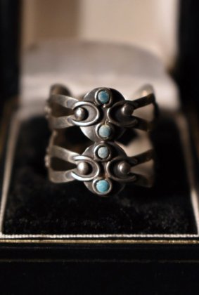  ΡMexico vintage silver  turquoise ring ᥭ ơ С   