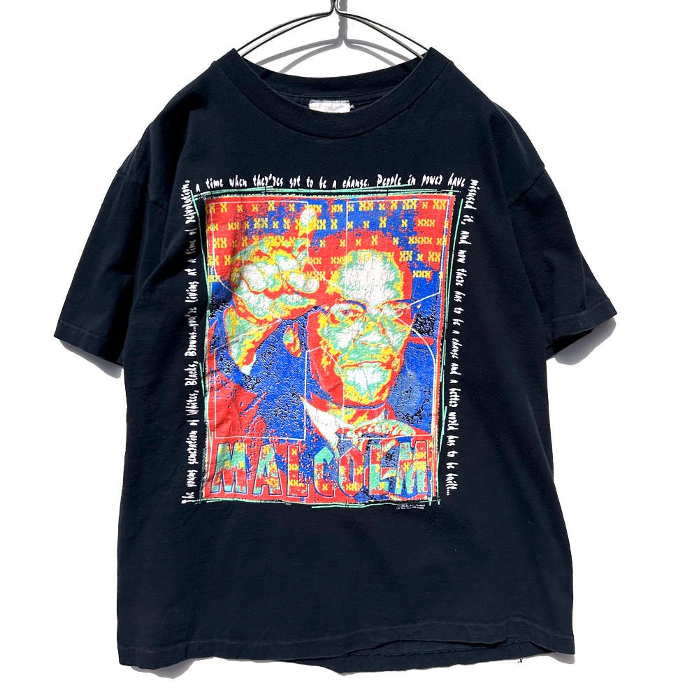 【Malcolm X - Made In USA】ヴィンテージ マルコムX プリント Tシャツ【1992's】Vintage Print T-Shirt