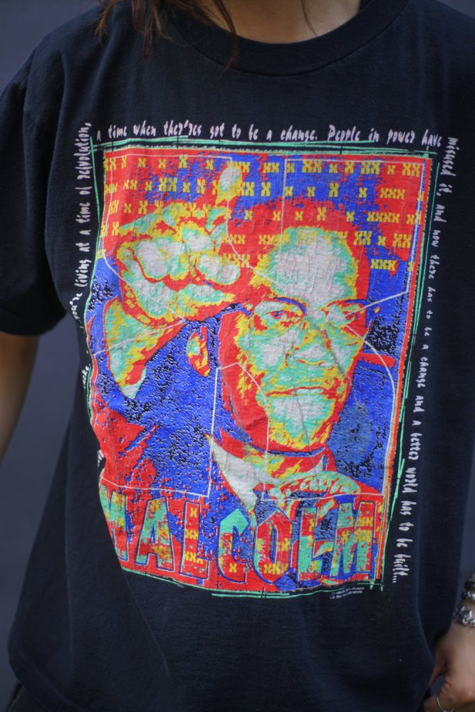 【Malcolm X - Made In USA】ヴィンテージ マルコムX プリント Tシャツ【1992's】Vintage Print T-Shirt